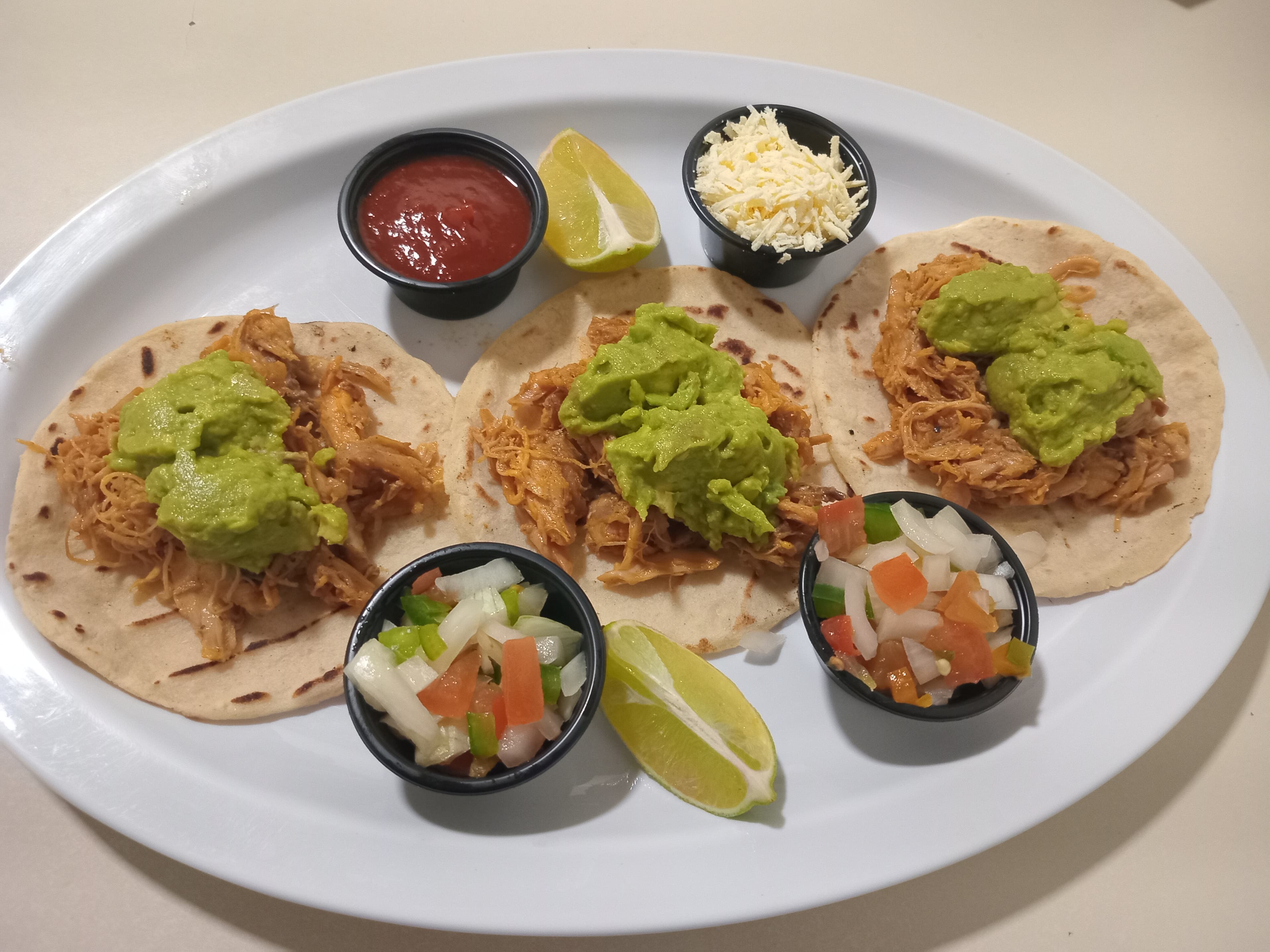 Island tacos with fresh guac and pico